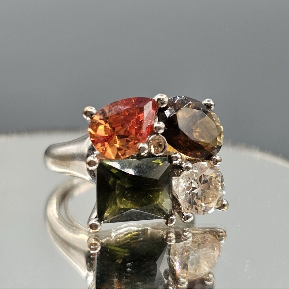 Avon Modern Orange and Brown Geometric Ring